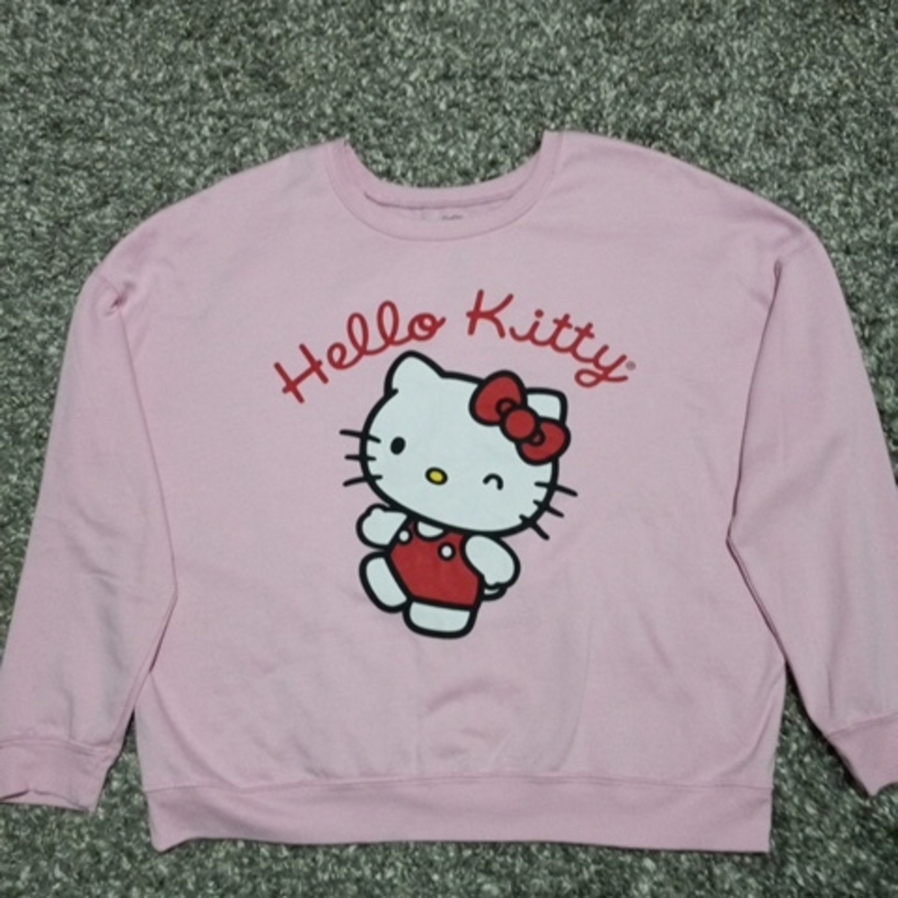 Hello Kitty By Sanrio Light Pink Swater Pullover Long Sleeve Women Size L